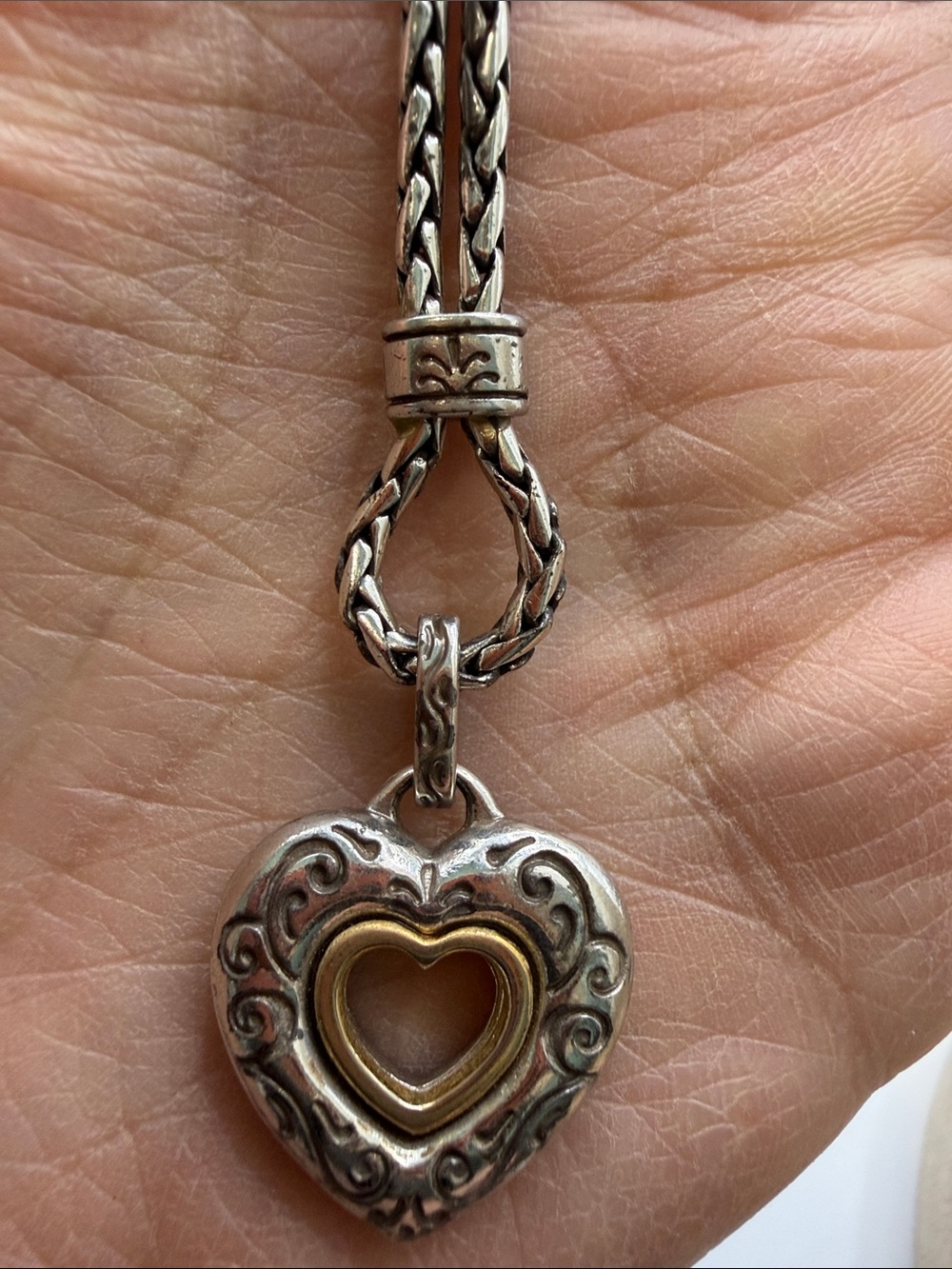 Brighton Contempo Two-Tone Reversible Heart Necklace JN5413